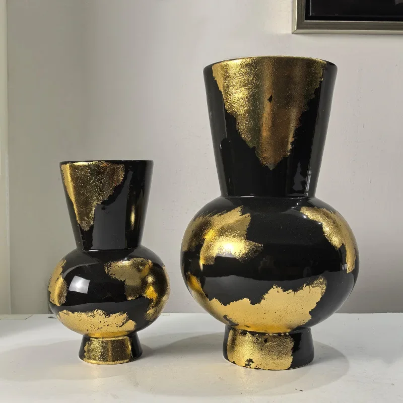 CL light luxury hand-pasted gold leaf vase ornament model house entrance TV cabinet desktop flower arranger
CL light luxury hand-pasted gold leaf vase ornament model house entrance TV cabinet desktop flower arranger