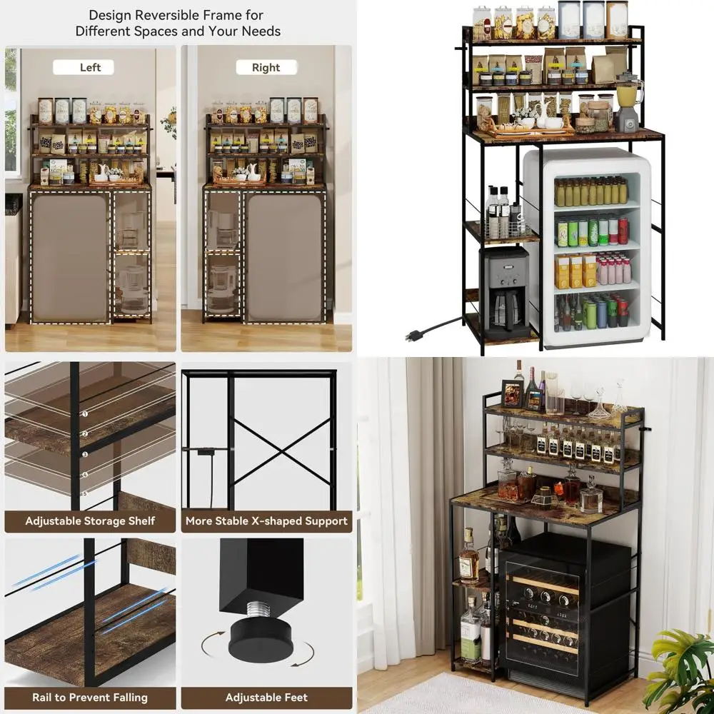 5-уровневая полка для хранения с мини-подставкой для холодильника, компактная кухонная полка, регулируемый органайзер с розеткой, коричневый
5-уровневая полка для хранения с мини-подставкой для холодильника, компактная кухонная полка, регулируемый органайзер с розеткой, коричневый