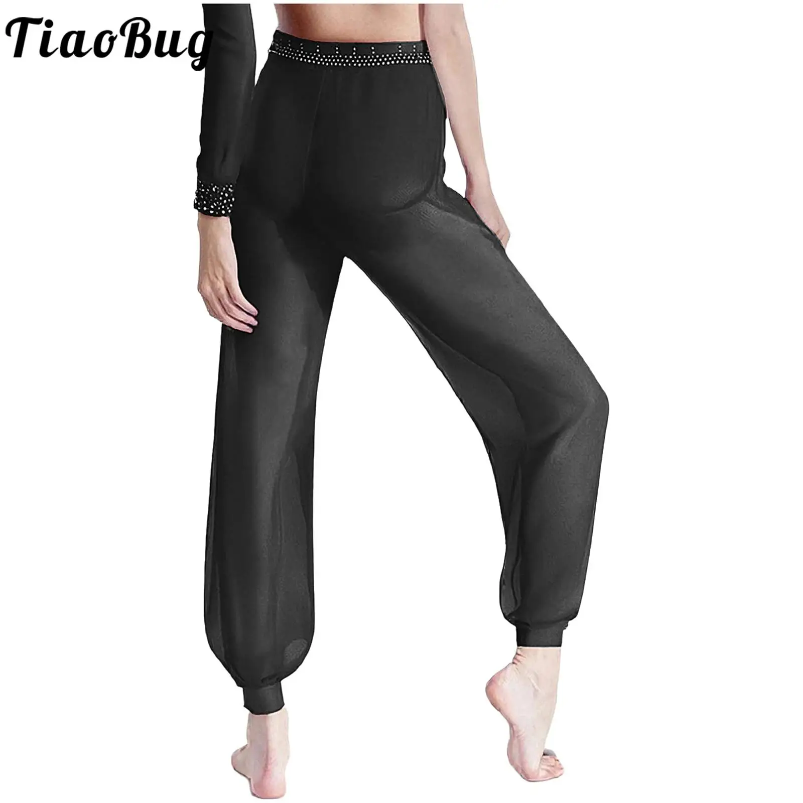 Women Modern Latin Dance Pants Performance Rhinestones Mesh Built-in Briefs Bloomers Pants for Belly Dance Lyrical Dancewear 
Women Modern Latin Dance Pants Performance Rhinestones Mesh Built-in Briefs Bloomers Pants for Belly Dance Lyrical Dancewear