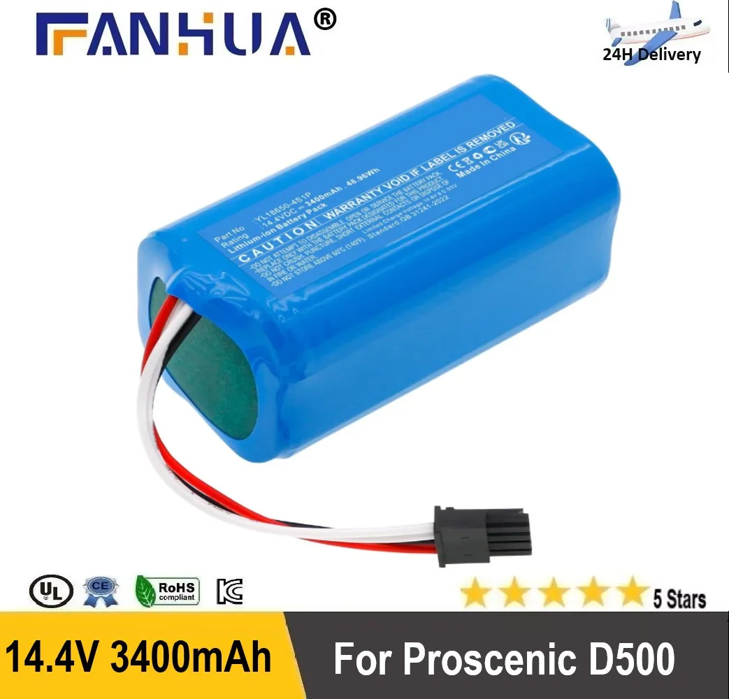 Replacement Battery for Proscenic D500, D550, GT320, T-4S1P-B20, T-4S1P-B-U, YL18650-4S1P
Replacement Battery for Proscenic D500, D550, GT320, T-4S1P-B20, T-4S1P-B-U, YL18650-4S1P