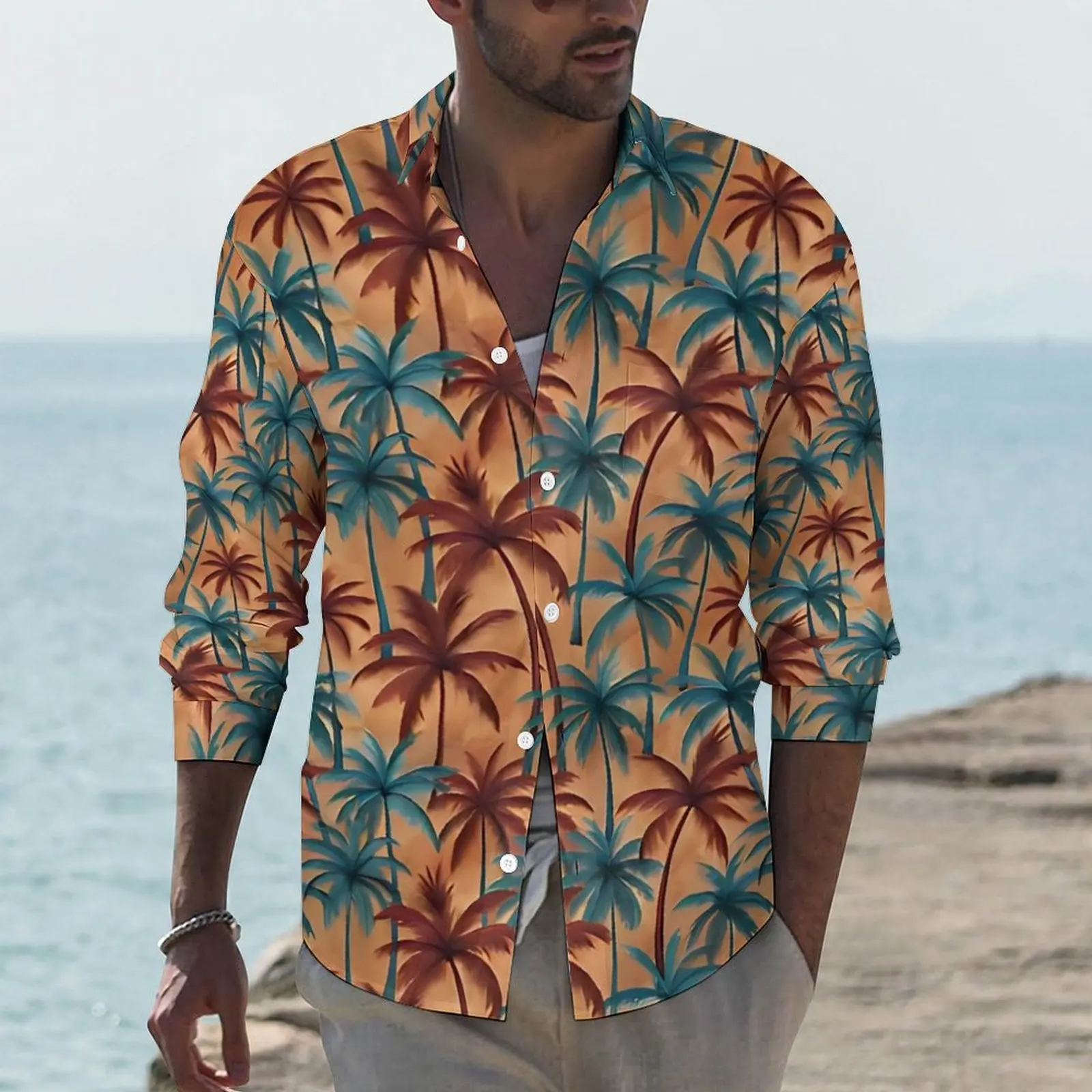 Blue And Golden Palm Tree Casual Shirts Male Shirt Long Sleeve Vintage Y2K Blouses Autumn Graphic Clothing 3XL 4XL
Blue And Golden Palm Tree Casual Shirts Male Shirt Long Sleeve Vintage Y2K Blouses Autumn Graphic Clothing 3XL 4XL