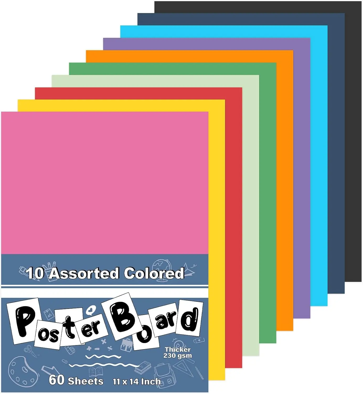 60 Sheets Colored Poster Board 11x14 Inch Assorted Neon for Art Display Classroom Craft Projects
60 Sheets Colored Poster Board 11x14 Inch Assorted Neon for Art Display Classroom Craft Projects