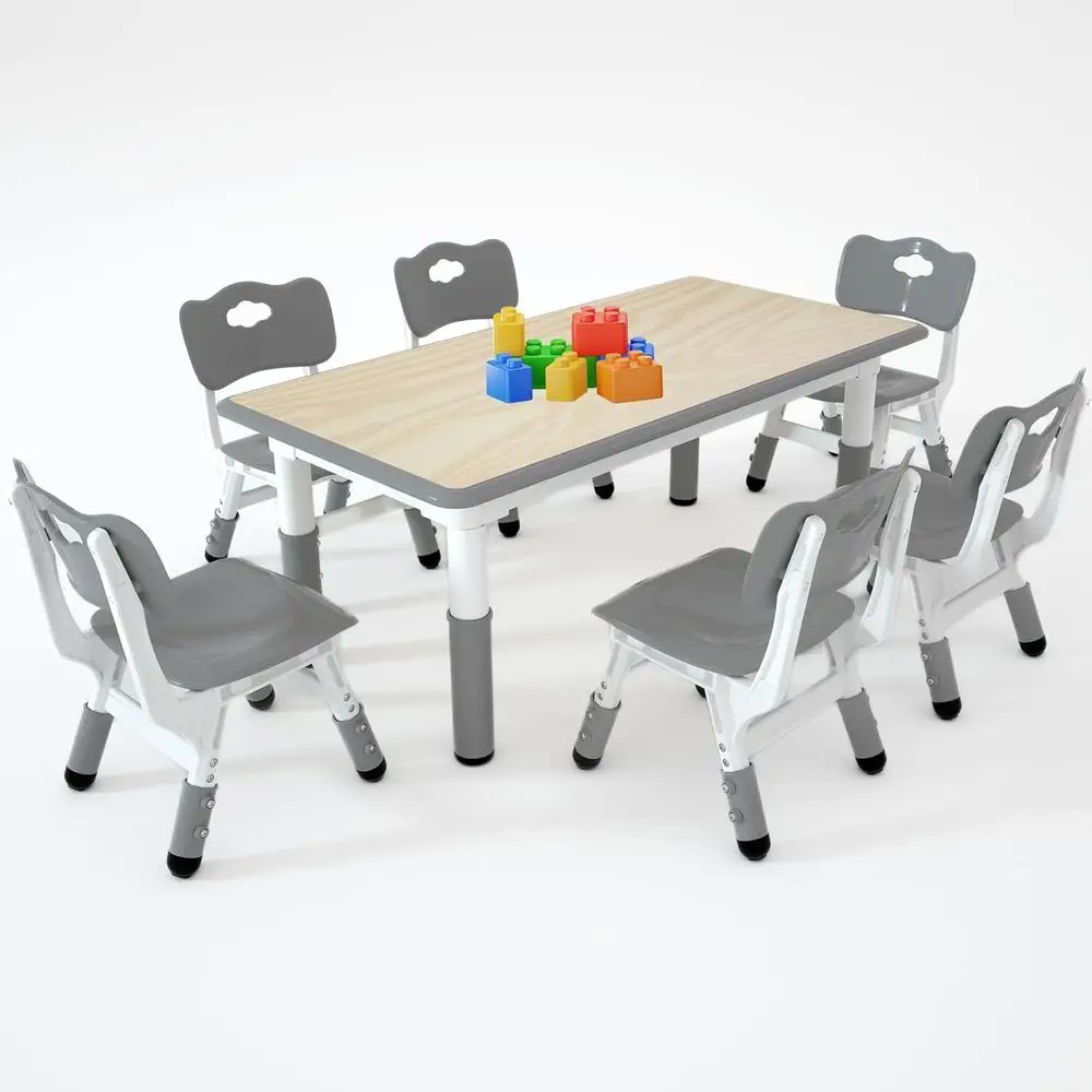 Kids Study Table and 6 Chairs Set,Height Adjustable Table and Chairs or Children and Toddlers,47.2"X23.6"Graiti Desktop,Suitable
Kids Study Table and 6 Chairs Set,Height Adjustable Table and Chairs or Children and Toddlers,47.2"X23.6"Graiti Desktop,Suitable