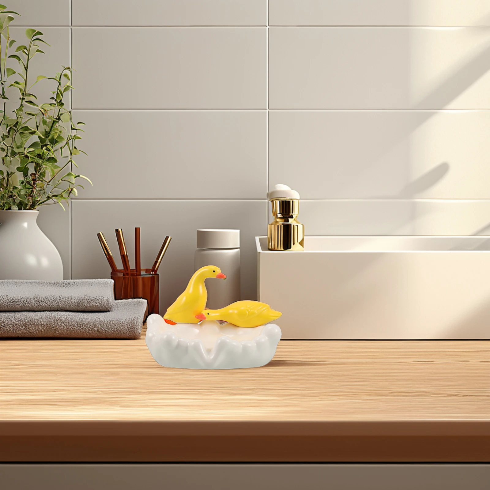 Ceramic Duck Soap Holder Draining Tray for Bathroom Sink Shower Cute Storage Self Draining Soap Dish Construction
Ceramic Duck Soap Holder Draining Tray for Bathroom Sink Shower Cute Storage Self Draining Soap Dish Construction