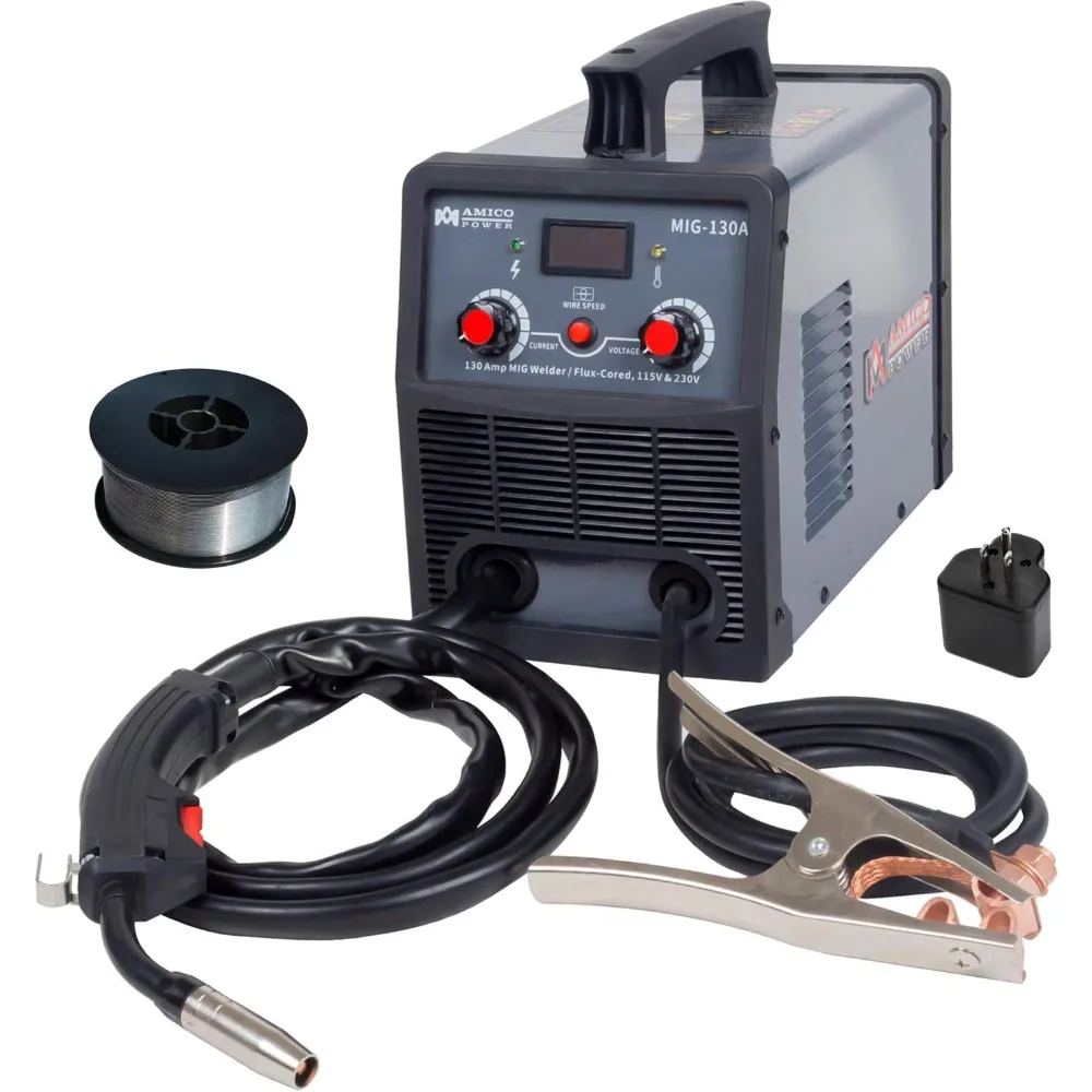 MIG-130A, 130 Amp MIG/Flux Core Wire Welder, 115/230V Dual Voltage IGBT Inverter Welding Soldering Machine
MIG-130A, 130 Amp MIG/Flux Core Wire Welder, 115/230V Dual Voltage IGBT Inverter Welding Soldering Machine