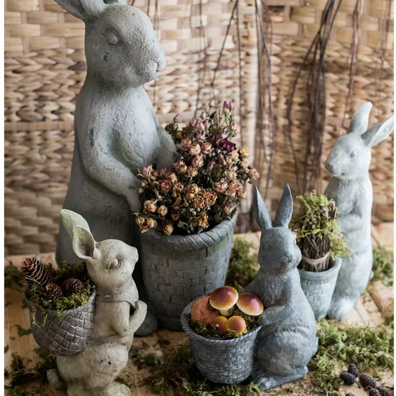 American Style Countryside Flower Pots Retro Do Old Bonsai Pot Resin Rabbit Plant Stand Courtyard Balcony Flower Container
American Style Countryside Flower Pots Retro Do Old Bonsai Pot Resin Rabbit Plant Stand Courtyard Balcony Flower Container