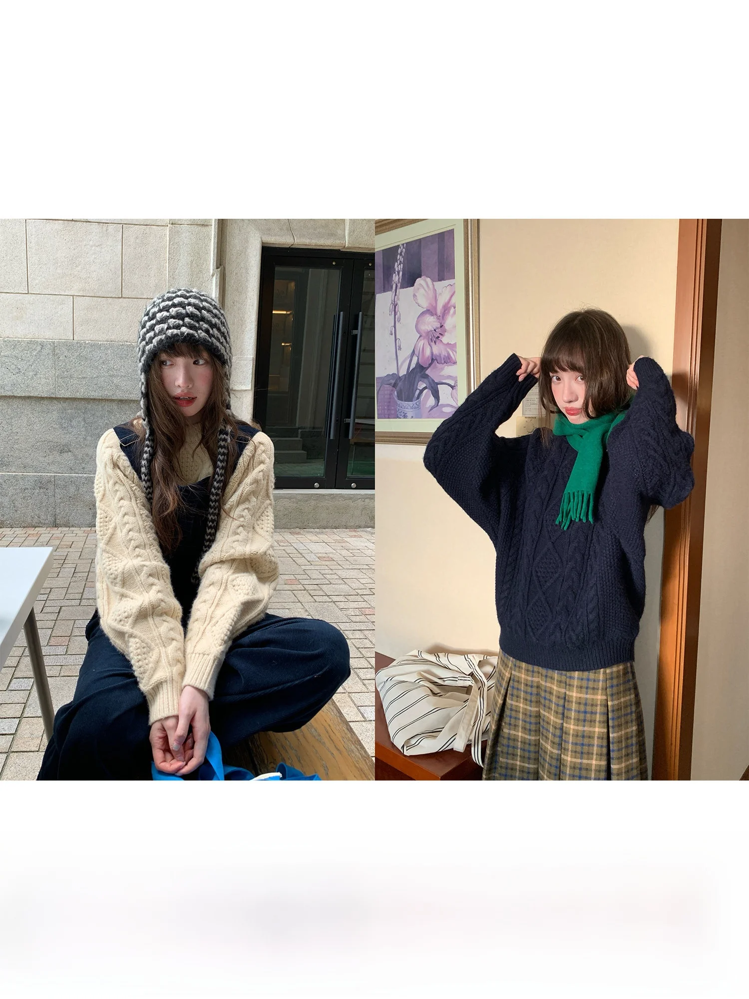 RAINY Nordic Loose Knitted Sweater Women's Autumn Winter round Ne Heavy Work Twisted Soft Texture Top Sweet Sle
RAINY Nordic Loose Knitted Sweater Women's Autumn Winter round Ne Heavy Work Twisted Soft Texture Top Sweet Sle