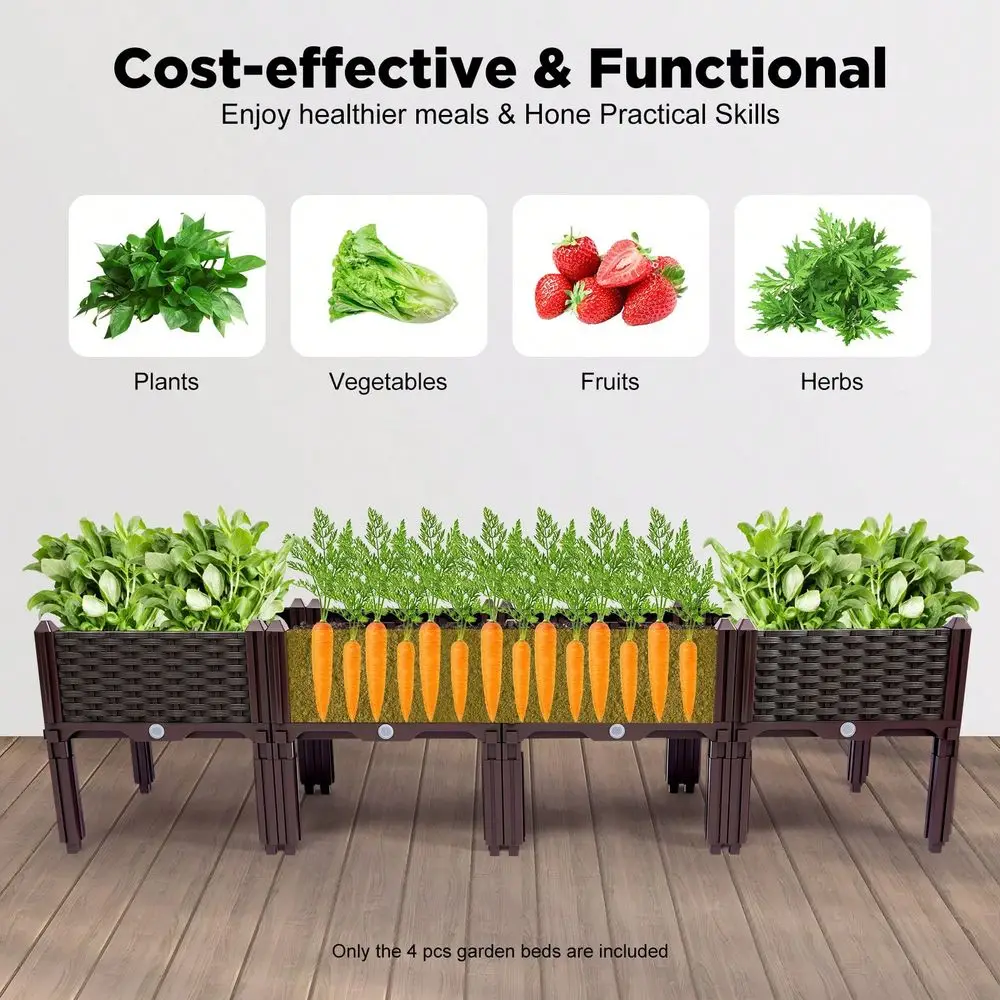 Garden Planter Outdoor Garden Planter Box Polypropylene Material Plant Stand Brown
Garden Planter Outdoor Garden Planter Box Polypropylene Material Plant Stand Brown