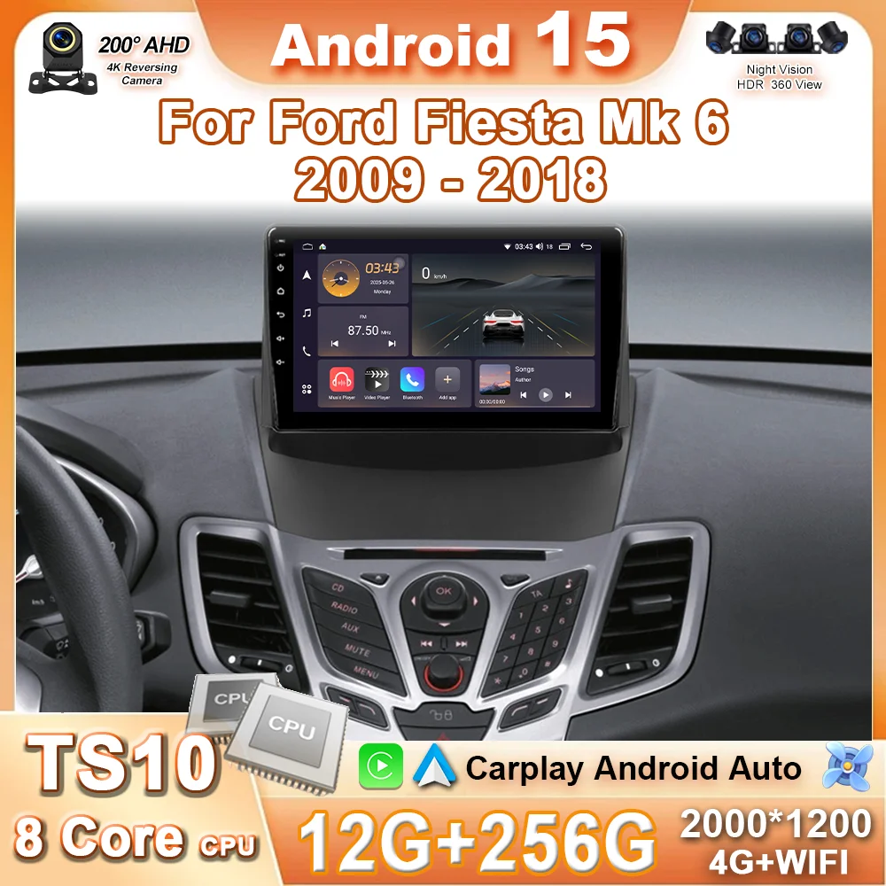 Android 15 Wireless Carplay For Ford Fiesta Mk 6 2008 - 2019 Car Radio Multimedia Player GPS Navigation DSP Stereo 4G Head Unit
Android 15 Wireless Carplay For Ford Fiesta Mk 6 2008 - 2019 Car Radio Multimedia Player GPS Navigation DSP Stereo 4G Head Unit