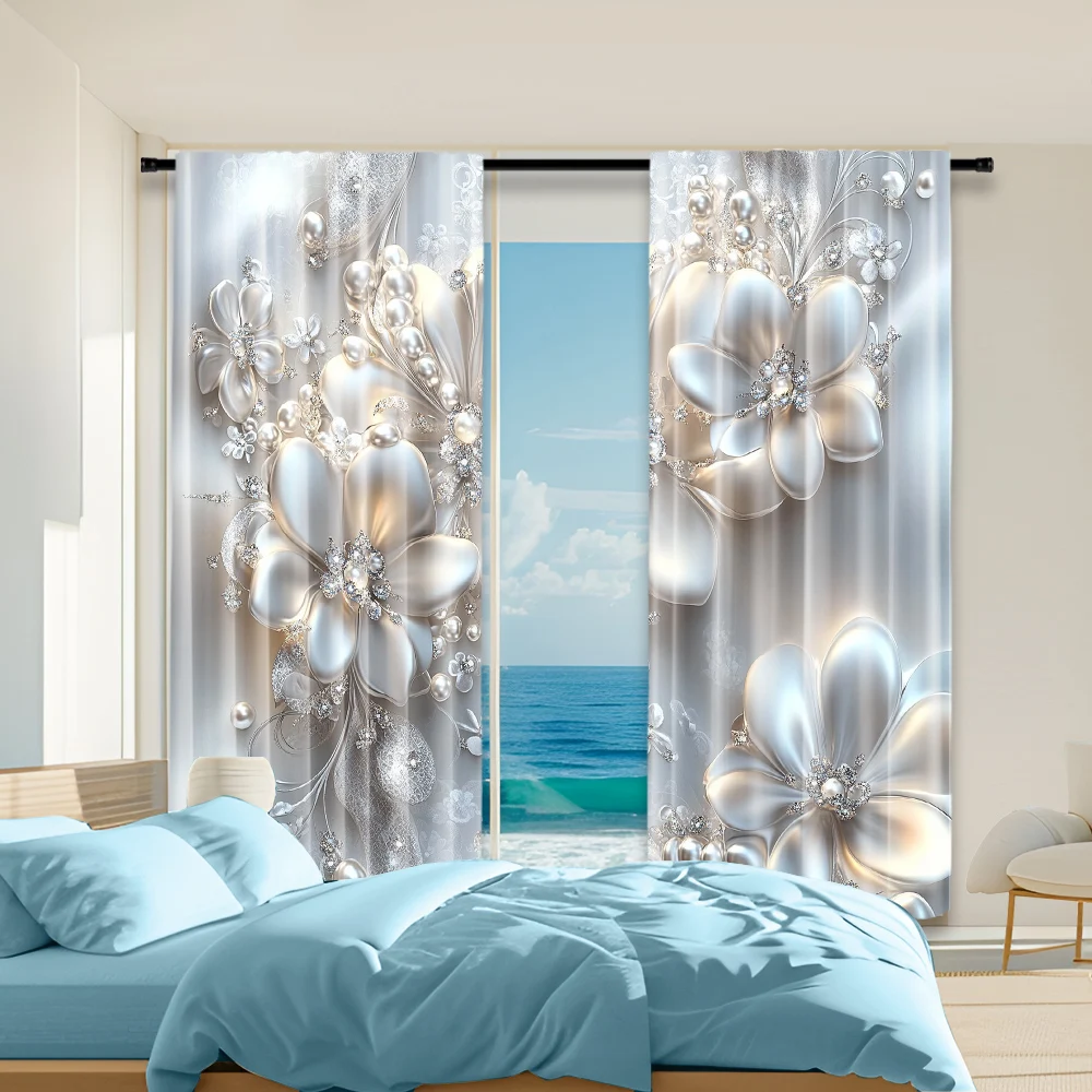 2Pcs Gray Diamond Pearl Butterfly Print Curtains Rod Hole Design For Easy Hanging Light Filtering Polyester Drapes For
2Pcs Gray Diamond Pearl Butterfly Print Curtains Rod Hole Design For Easy Hanging Light Filtering Polyester Drapes For