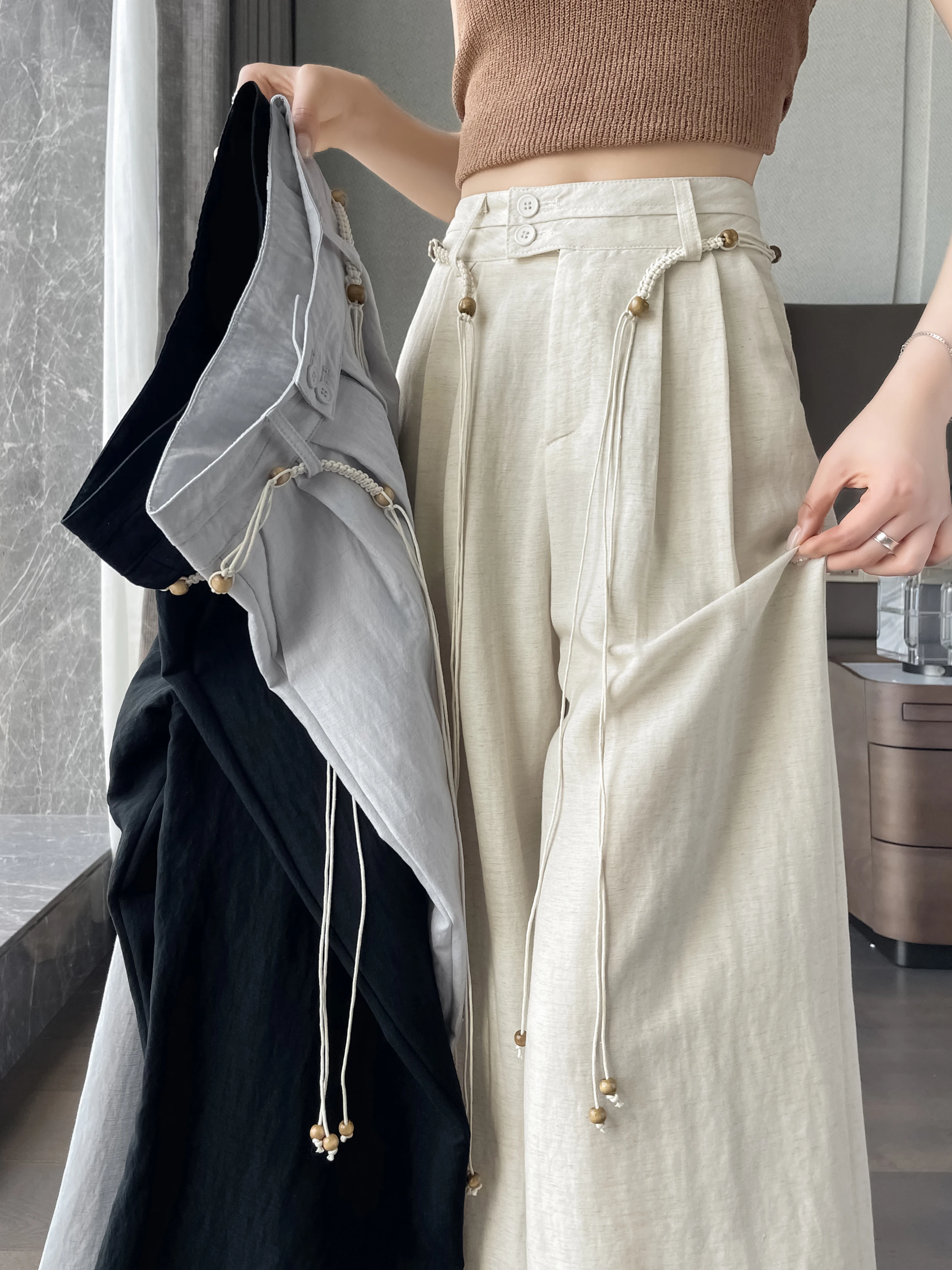 Casual High Waist Wide Leg Pants Women Summer Thin Loose Slimming Straight Long Cotton Linen Blend Comfortable Trousers
Casual High Waist Wide Leg Pants Women Summer Thin Loose Slimming Straight Long Cotton Linen Blend Comfortable Trousers