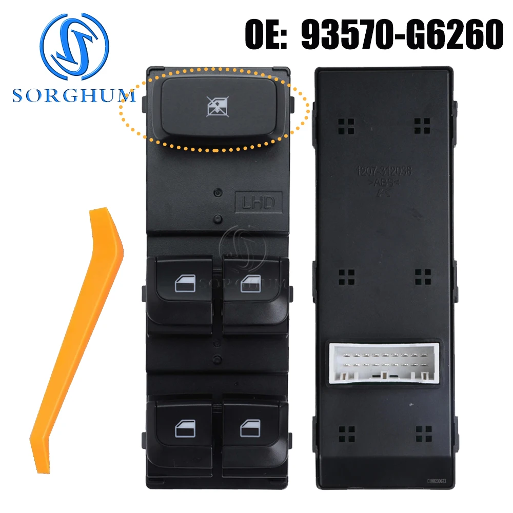 Front Left Driver Power Window Master Switch Glass Control Button for 5 Buttons Kia Picanto 2018-2023 93570-G6260 93570G6260
Front Left Driver Power Window Master Switch Glass Control Button for 5 Buttons Kia Picanto 2018-2023 93570-G6260 93570G6260