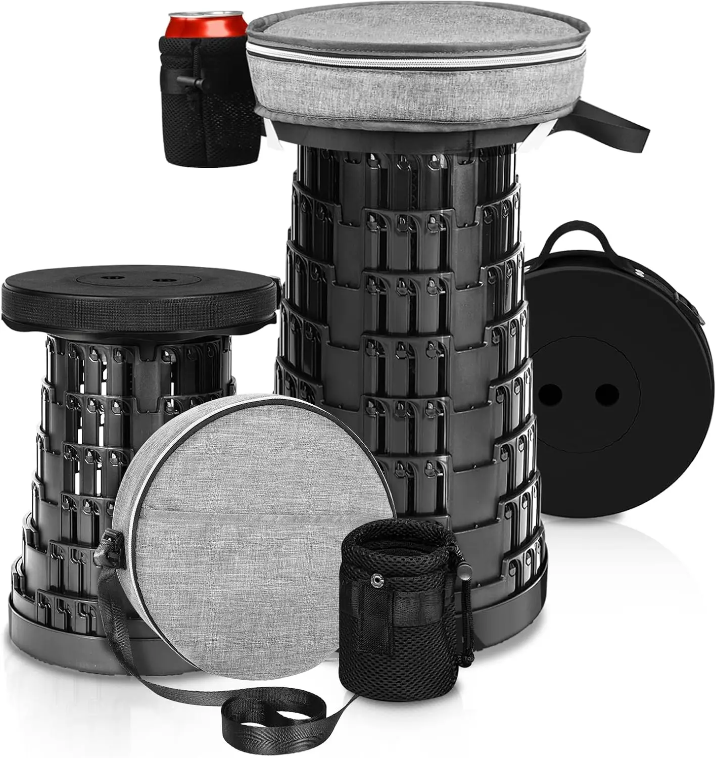 Collapsible Stool 660lbs Capacity, Folding Camping Stool with 3-in-1 Carry Bag, Adjustable Height 2.76-17.6in, Lightweight for
Collapsible Stool 660lbs Capacity, Folding Camping Stool with 3-in-1 Carry Bag, Adjustable Height 2.76-17.6in, Lightweight for