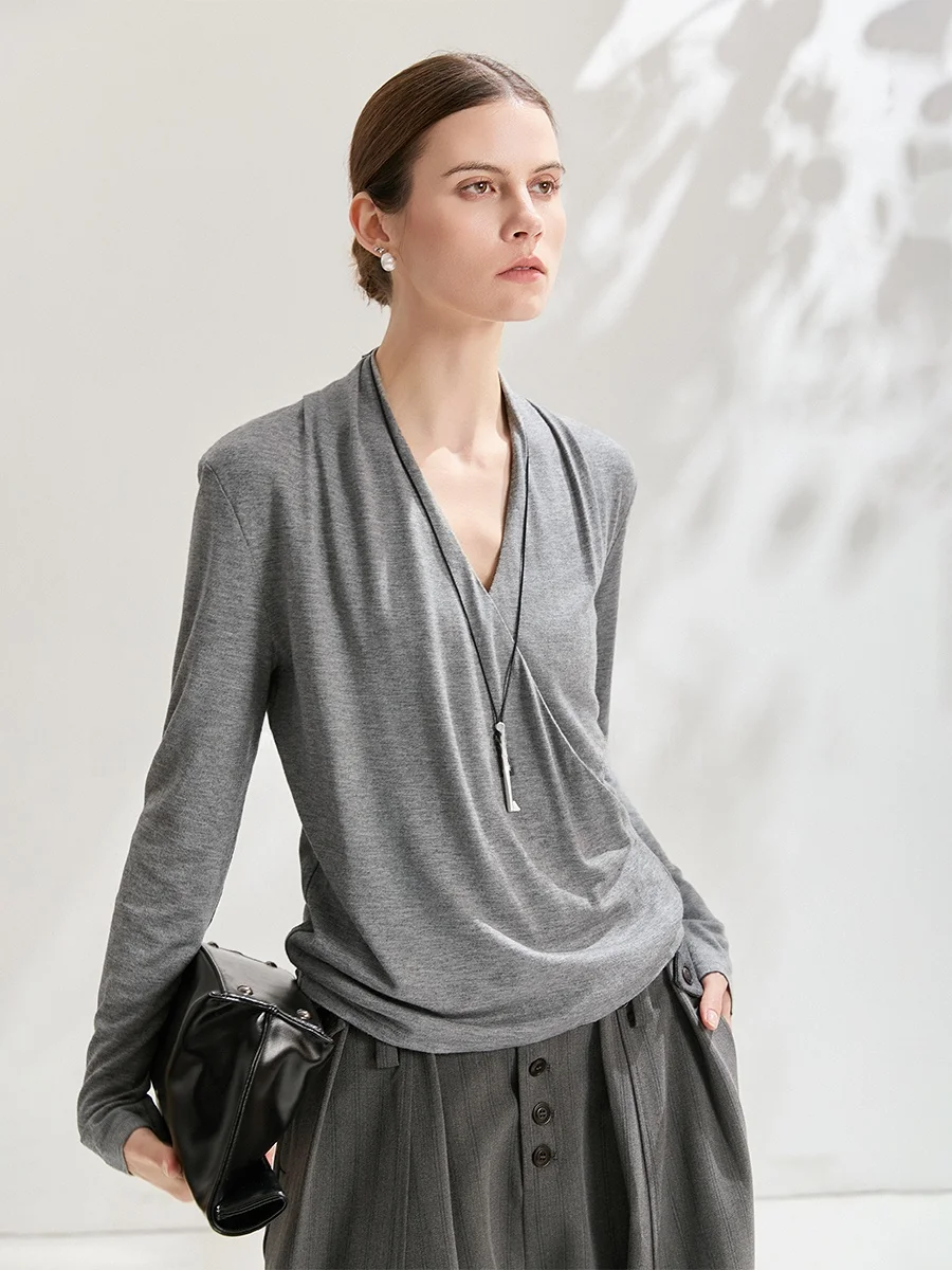 BEA HEA Long Sleeve Bamboo Fiber Lyocell Linen Wrap Style V-Neck Breathable Women's Base Shirt Comfortable Loose Fit Daily Wear
BEA HEA Long Sleeve Bamboo Fiber Lyocell Linen Wrap Style V-Neck Breathable Women's Base Shirt Comfortable Loose Fit Daily Wear