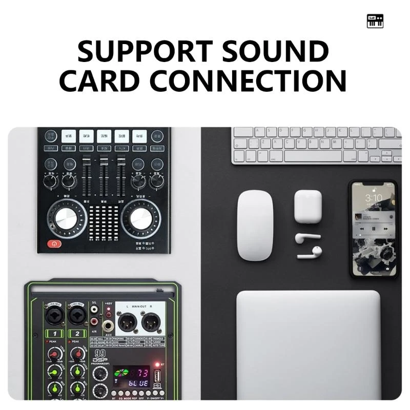 Y2GD 4-Channel Mixing Console Outdoor Stage Karaoke Multifunctional Build-In Sound Card Digital Reverberation Mixer
Y2GD 4-Channel Mixing Console Outdoor Stage Karaoke Multifunctional Build-In Sound Card Digital Reverberation Mixer