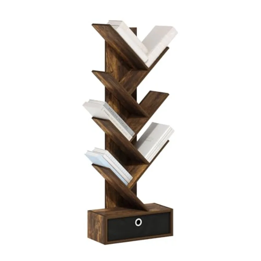 Tree Book Shelf 7-Tier Bookshelf Tree Bookcase with Bin Drawer 8.4 x 16.9 x 46.2 for Living Room Bedroom Home Office Amber Pine
Tree Book Shelf 7-Tier Bookshelf Tree Bookcase with Bin Drawer 8.4 x 16.9 x 46.2 for Living Room Bedroom Home Office Amber Pine