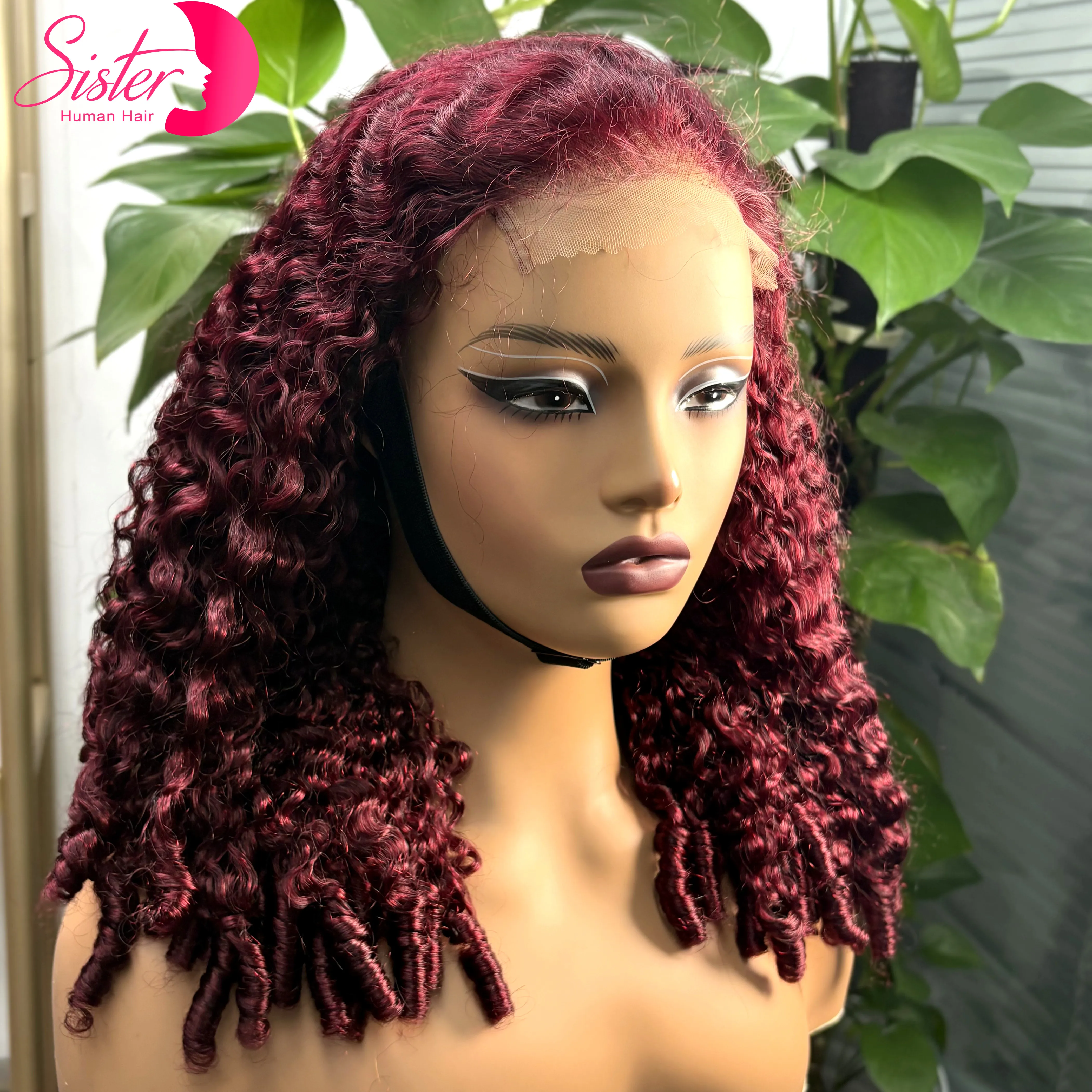 5x5 Glueless 350% Burgundy 99J# Burmese Spiral Curly Human Hair Wigs Lace Closure Bouncy Curly Wigs for Women PrePlucked Remy
5x5 Glueless 350% Burgundy 99J# Burmese Spiral Curly Human Hair Wigs Lace Closure Bouncy Curly Wigs for Women PrePlucked Remy