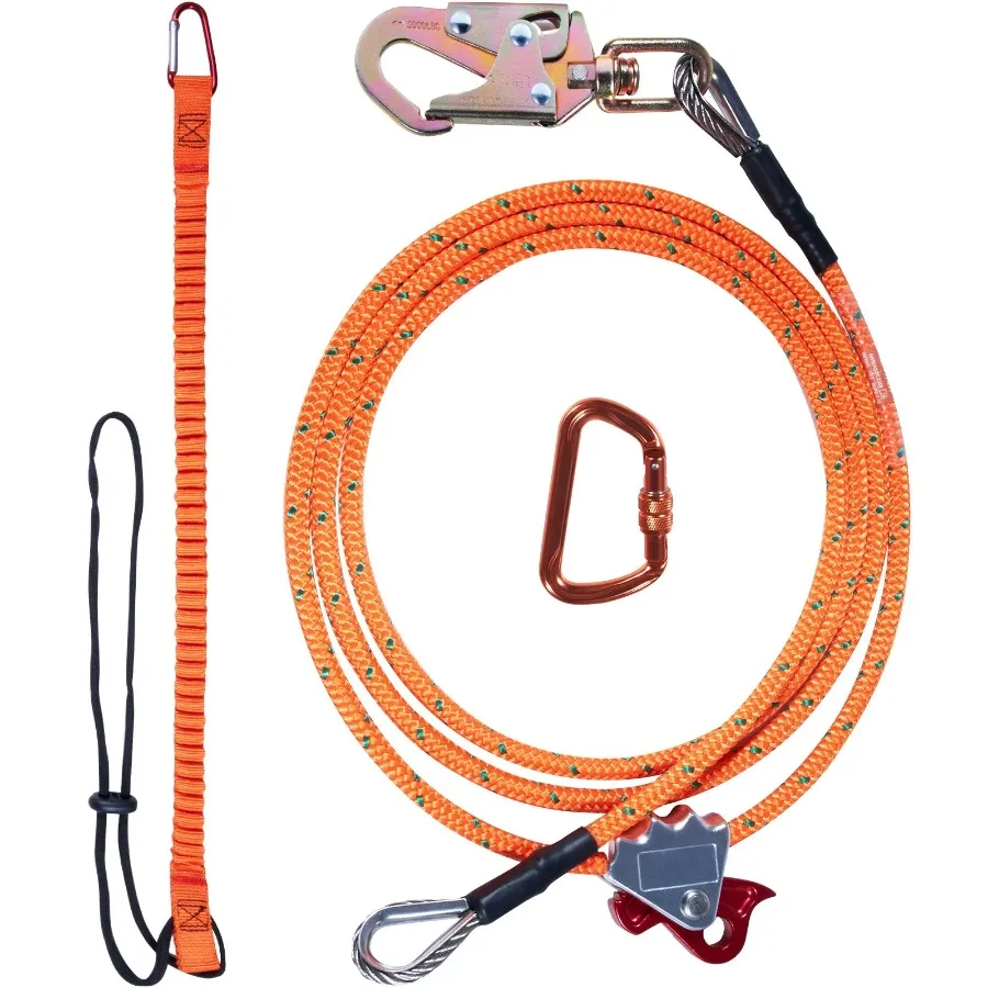 Steel Core flipline 1 2 x 8' Arborist Flipline Flip Line for Tree Climbing with Alloy Steel Snap Hook Aluminum Alloy Carabiner
Steel Core flipline 1 2 x 8' Arborist Flipline Flip Line for Tree Climbing with Alloy Steel Snap Hook Aluminum Alloy Carabiner