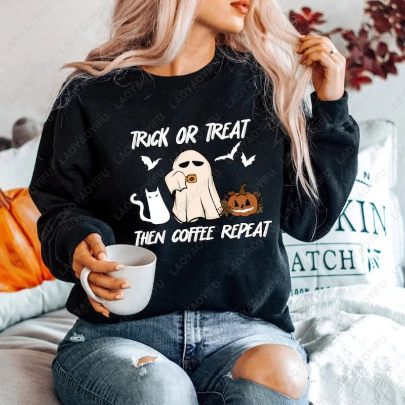 Хэллоуин «Кошелек или жизнь кофе» Забавный свитшот с принтом тыквы и кота для мужчин и женщин, универсальная милая толстовка с длинными рукавами
Хэллоуин «Кошелек или жизнь кофе» Забавный свитшот с принтом тыквы и кота для мужчин и женщин, универсальная милая толстовка с длинными рукавами