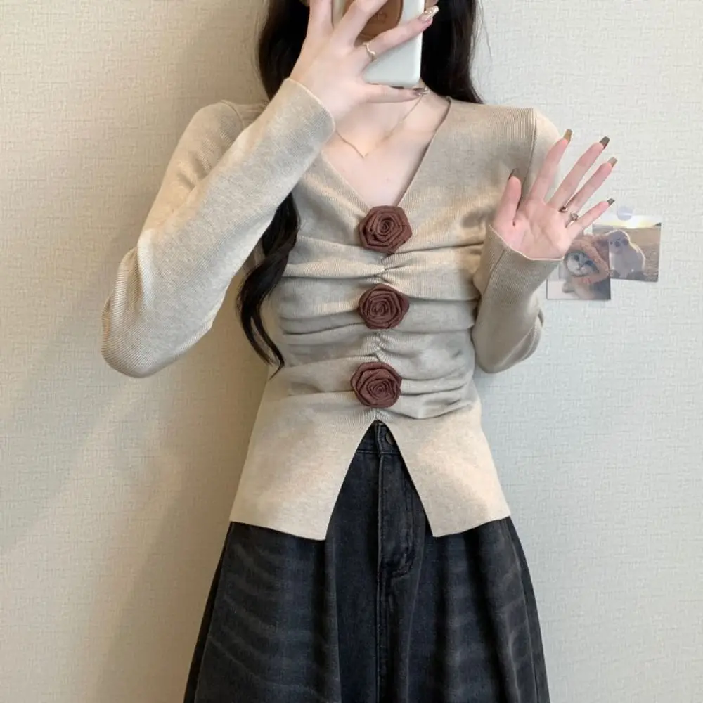 Плиссированная трикотажная кофта с длинным рукавом, облегающая, с 3D-цветами, для женщин, на осень, весну, зиму
Плиссированная трикотажная кофта с длинным рукавом, облегающая, с 3D-цветами, для женщин, на осень, весну, зиму