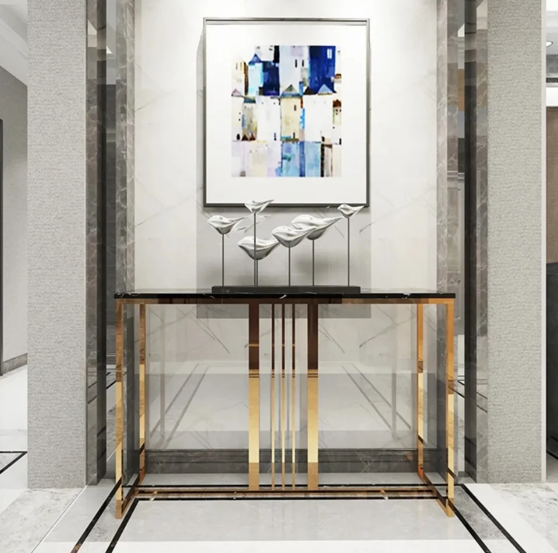 *o Modern Simple Stainless Steel Light Luxury Entrance Table Living Room Marble End View Table Hotel Entrance Table
*o Modern Simple Stainless Steel Light Luxury Entrance Table Living Room Marble End View Table Hotel Entrance Table