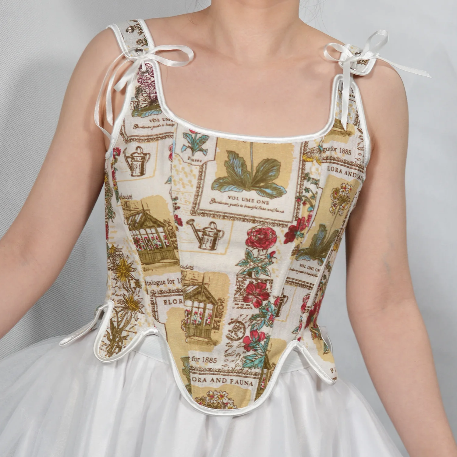 Белые корсеты с цветочным принтом, топ, женский винтажный жилет с лифом Виктории, сексуальные бретели, бюстье, элегантный корсет на шнуровке
Белые корсеты с цветочным принтом, топ, женский винтажный жилет с лифом Виктории, сексуальные бретели, бюстье, элегантный корсет на шнуровке