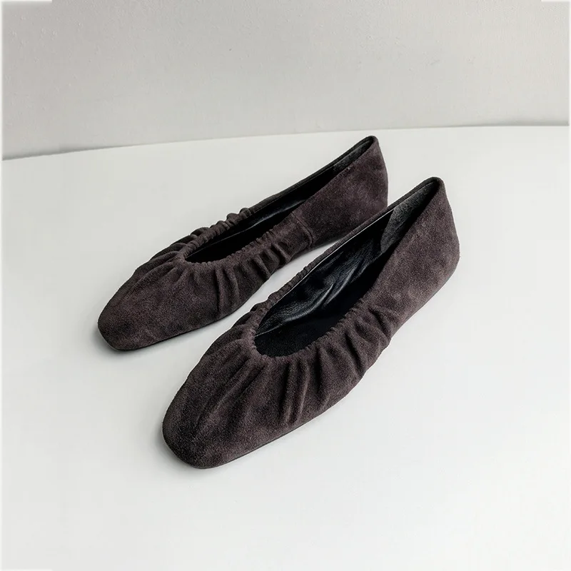 Dave&di French Elegant Cowhide Suede Flat Shoes Genuine Leather Women's Shoes Pleated Shallow Mouth Sleeves Loafers For Commuter
Dave&di French Elegant Cowhide Suede Flat Shoes Genuine Leather Women's Shoes Pleated Shallow Mouth Sleeves Loafers For Commuter