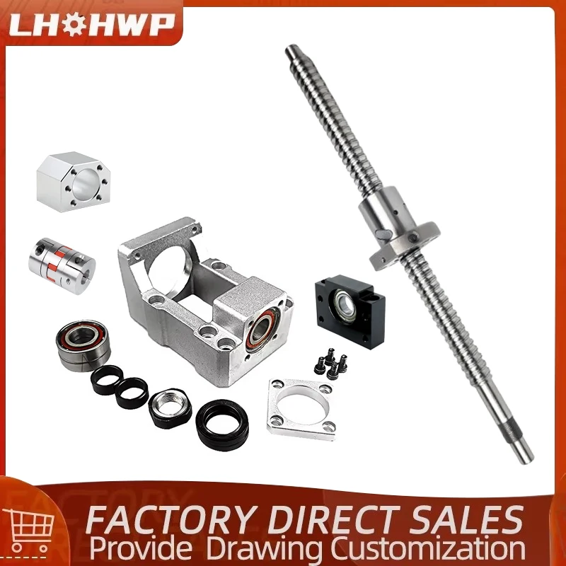 1 Set Ballscrew SFU1605 SFU1610 RM1604 200mm-500mm Ball Screw HM12-57 Motor Bracket+BF12 Supported+DSG16H+Coupling For CNC Parts
1 Set Ballscrew SFU1605 SFU1610 RM1604 200mm-500mm Ball Screw HM12-57 Motor Bracket+BF12 Supported+DSG16H+Coupling For CNC Parts