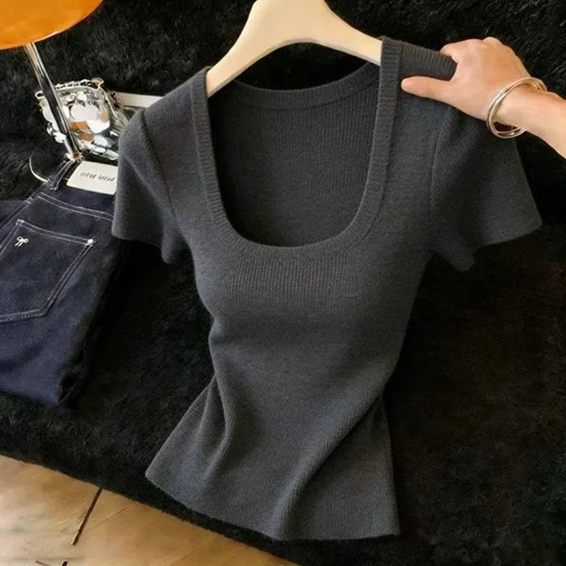 2026 New Slim O-Neck Knitted Sweater Women Pullovers Short Sleeve Sweaters Knit Sweater Pullover Women Tops Women Clothing Q3836
2026 New Slim O-Neck Knitted Sweater Women Pullovers Short Sleeve Sweaters Knit Sweater Pullover Women Tops Women Clothing Q3836