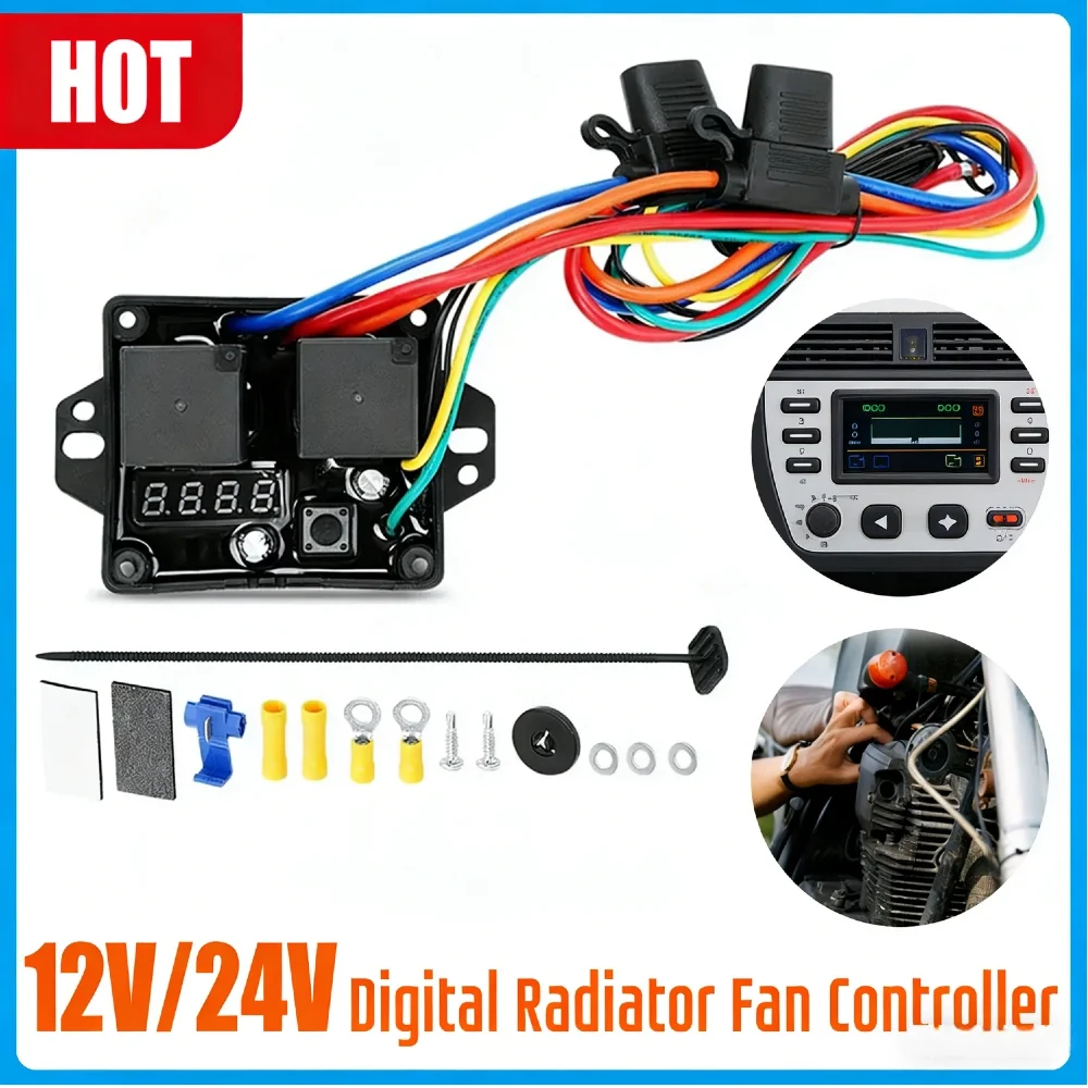 Комплект для замены цифрового термостатического выключателя вентилятора 12В/24В, износостойкий, с LED-дисплеем, двойное управление вентиляторами, регулировка температуры, 104 ℉ -230 ℉
Комплект для замены цифрового термостатического выключателя вентилятора 12В/24В, износостойкий, с LED-дисплеем, двойное управление вентиляторами, регулировка температуры, 104 ℉ -230 ℉