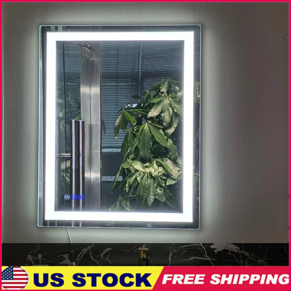 Bathroom Mirror with Lights Anti-Fog Smart Vanity Stepless Dimmable 3-Color Temperature Waterproof Adjustable Brightness
Bathroom Mirror with Lights Anti-Fog Smart Vanity Stepless Dimmable 3-Color Temperature Waterproof Adjustable Brightness