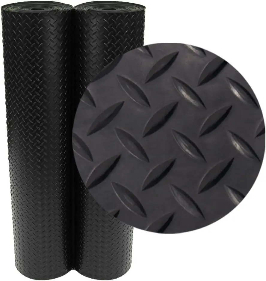 Diamond-Plate Rubber Flooring Roll 3mm x 4ft x 2ft Black for Garage Gym
Diamond-Plate Rubber Flooring Roll 3mm x 4ft x 2ft Black for Garage Gym