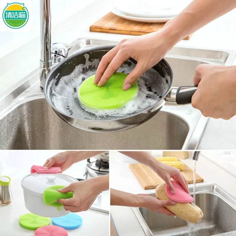 Reusable Silicone Kitchen Scrubbers Multi Color Heat Resistant Pot Mat with Hanging Loop Non Scratch Dish Washing Pads
Reusable Silicone Kitchen Scrubbers Multi Color Heat Resistant Pot Mat with Hanging Loop Non Scratch Dish Washing Pads
