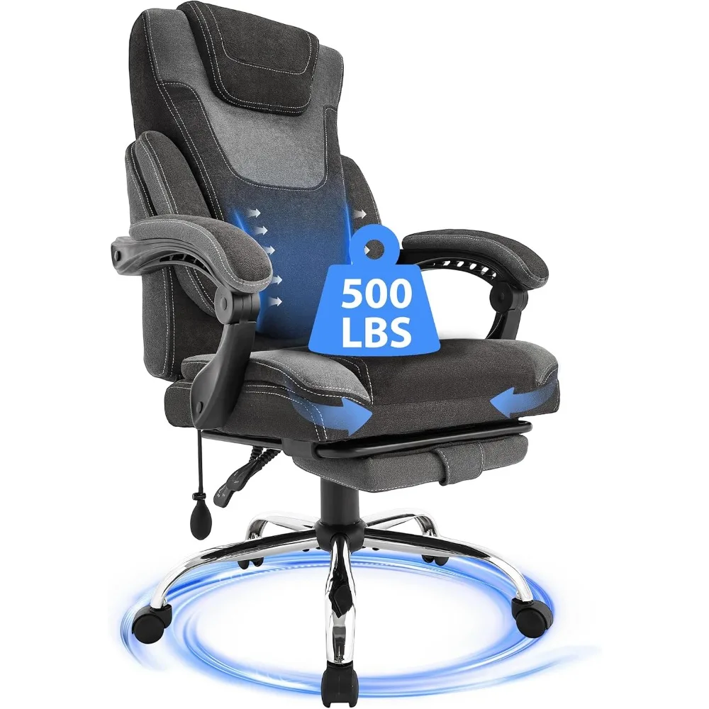 Big and Tall Office Chair with Footrest, Ergonomic Executive Desk Chair with Extra Wide Seat, Adjustable Lumbar Support, High Ba
Big and Tall Office Chair with Footrest, Ergonomic Executive Desk Chair with Extra Wide Seat, Adjustable Lumbar Support, High Ba