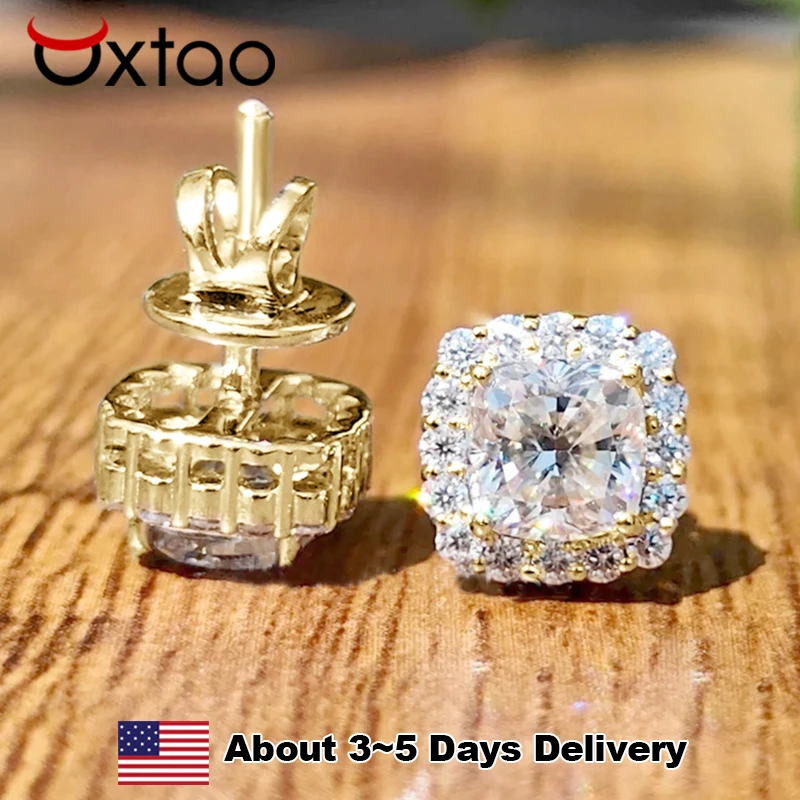 OXTAO Sparkling Lab CZ Imitation Diamond Stud Earrings 6x6mm Cushion Cut 14K Gold Filled Square Piercing Earrings for Women Men
OXTAO Sparkling Lab CZ Imitation Diamond Stud Earrings 6x6mm Cushion Cut 14K Gold Filled Square Piercing Earrings for Women Men