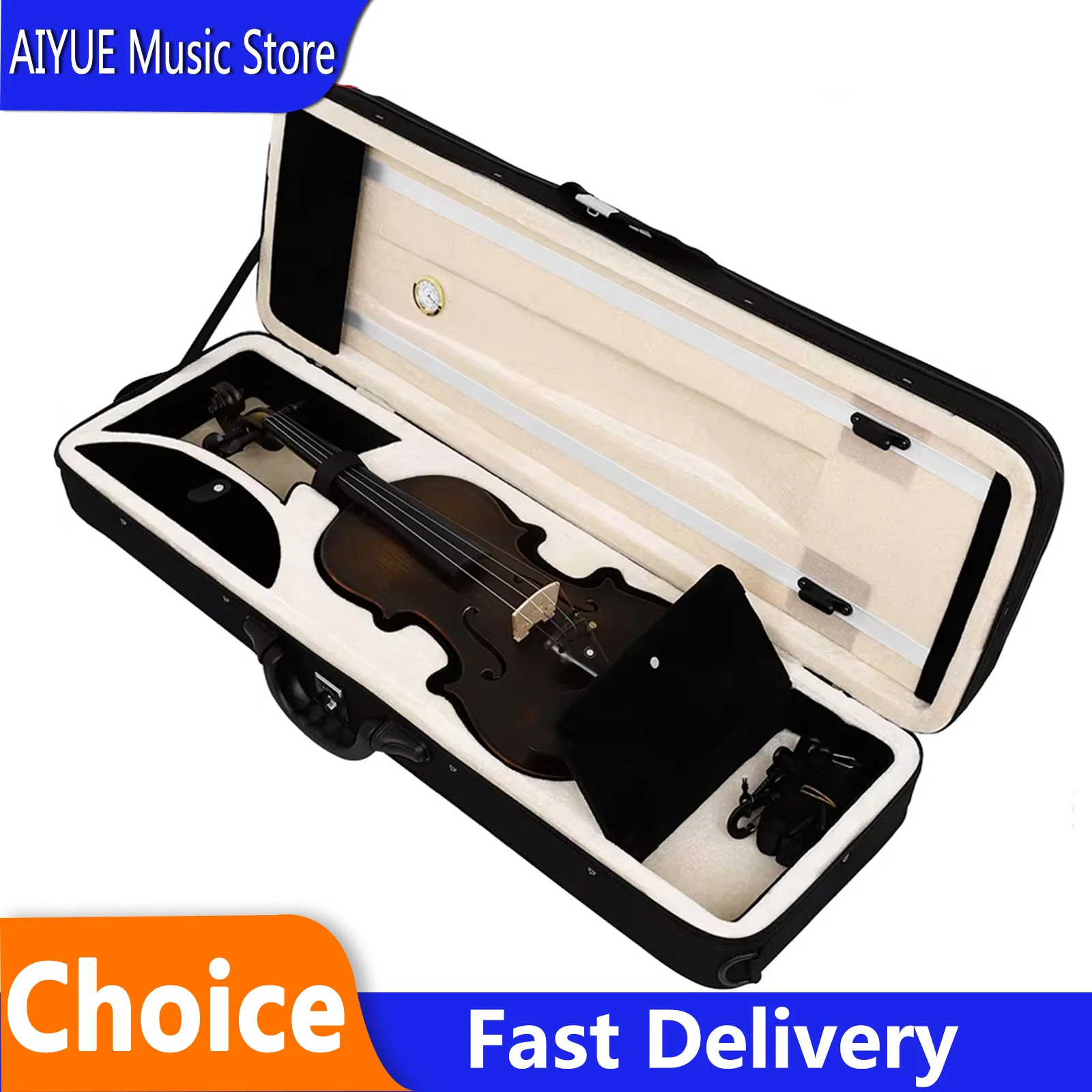 4/4 3/4 Violin Case Portable Storage Box Black Foam Violin Oxford Cloth Square Violin Box With Hygrometer Violin Parts
4/4 3/4 Violin Case Portable Storage Box Black Foam Violin Oxford Cloth Square Violin Box With Hygrometer Violin Parts