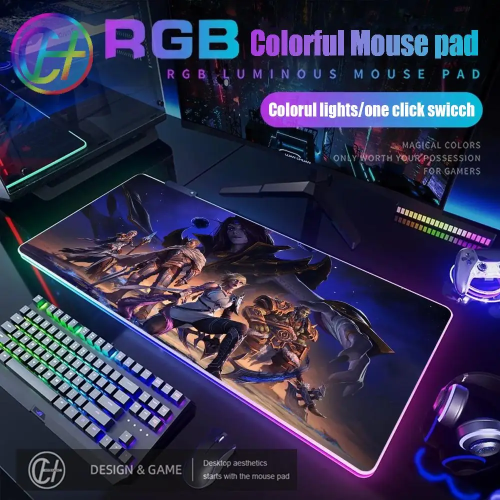 RGB Anime World of Warcraft Deskmat Gaming Mouse Pad Computer Accessories XXL Lock Edge keyboard Mice carpet Gamer Mause Office
RGB Anime World of Warcraft Deskmat Gaming Mouse Pad Computer Accessories XXL Lock Edge keyboard Mice carpet Gamer Mause Office