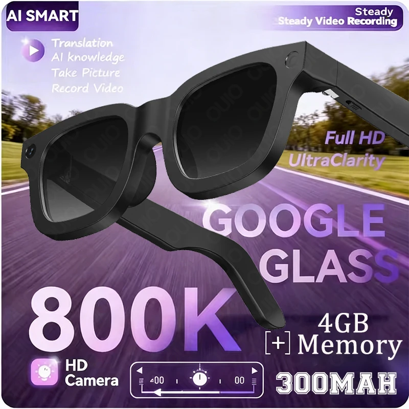 New 800W HD Camera Smart Glasses Taking Photos Video Translation Calls Agile Buttons Image Recognition 4GB Memory Smart Glasses
New 800W HD Camera Smart Glasses Taking Photos Video Translation Calls Agile Buttons Image Recognition 4GB Memory Smart Glasses