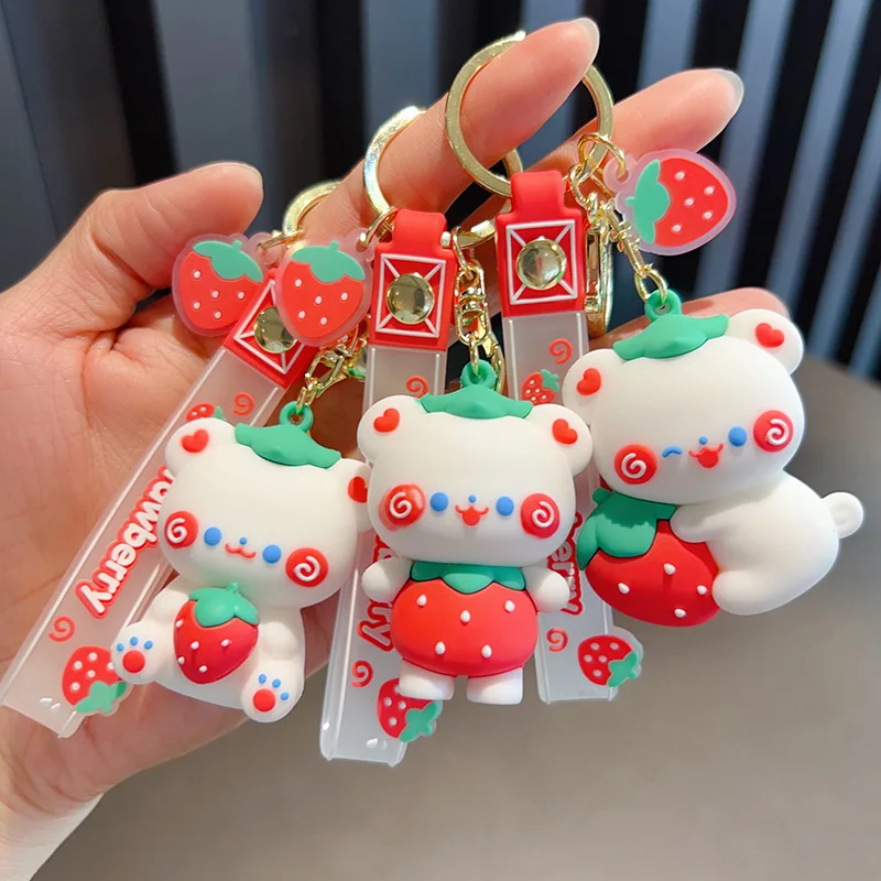 Cartoon Cute Strawberry Bunny Doll Keychain Girls Cute Doll Car Key Ring Lovely Backpack Decoration Charm Festival Small Gift
Cartoon Cute Strawberry Bunny Doll Keychain Girls Cute Doll Car Key Ring Lovely Backpack Decoration Charm Festival Small Gift
