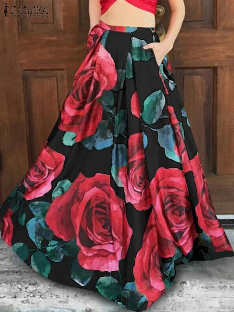 Summer 2025 New Party Bohemian Rose Skirt ZANZEA Women Floral Skirts Vintage High Wasted Long Jupes Oversized Maxi Swing Faldas
Summer 2025 New Party Bohemian Rose Skirt ZANZEA Women Floral Skirts Vintage High Wasted Long Jupes Oversized Maxi Swing Faldas