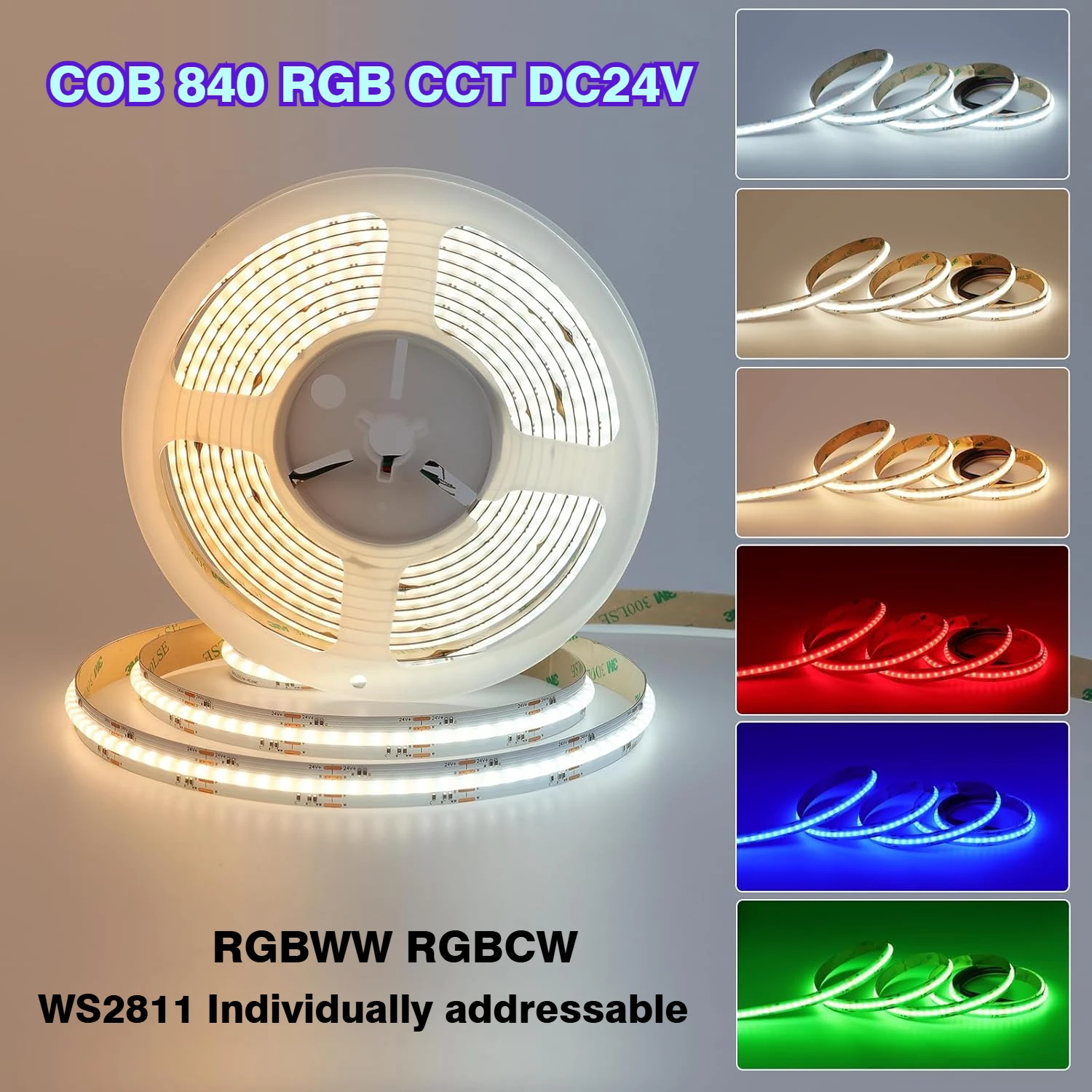 Светодиодная лента COB WS2811 с адресной подсветкой, 24В, 840 светодиодов/м, RGB CCT, высокая яркость, высокая плотность, гибкая лента, RA90, 12 мм
Светодиодная лента COB WS2811 с адресной подсветкой, 24В, 840 светодиодов/м, RGB CCT, высокая яркость, высокая плотность, гибкая лента, RA90, 12 мм