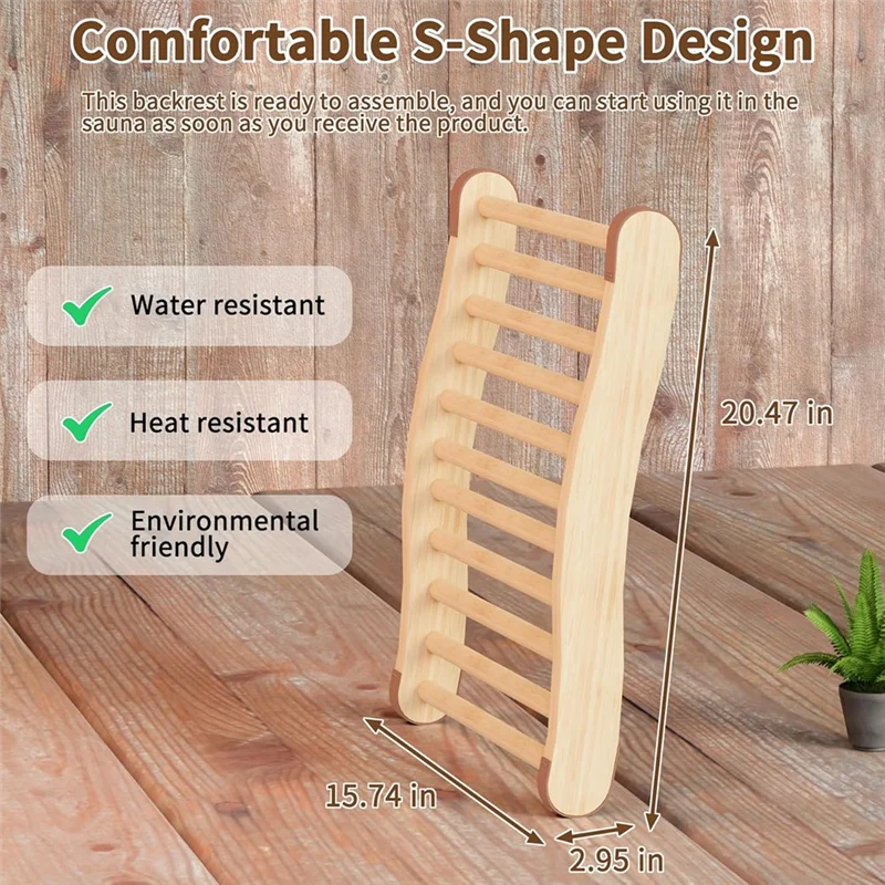 A26I-2 Pack Sauna Backrest Sauna Accessories, Sauna Backrest , Wooden Sauna Backrests Slip-Resistant And Ergonomic S-Shape
A26I-2 Pack Sauna Backrest Sauna Accessories, Sauna Backrest , Wooden Sauna Backrests Slip-Resistant And Ergonomic S-Shape