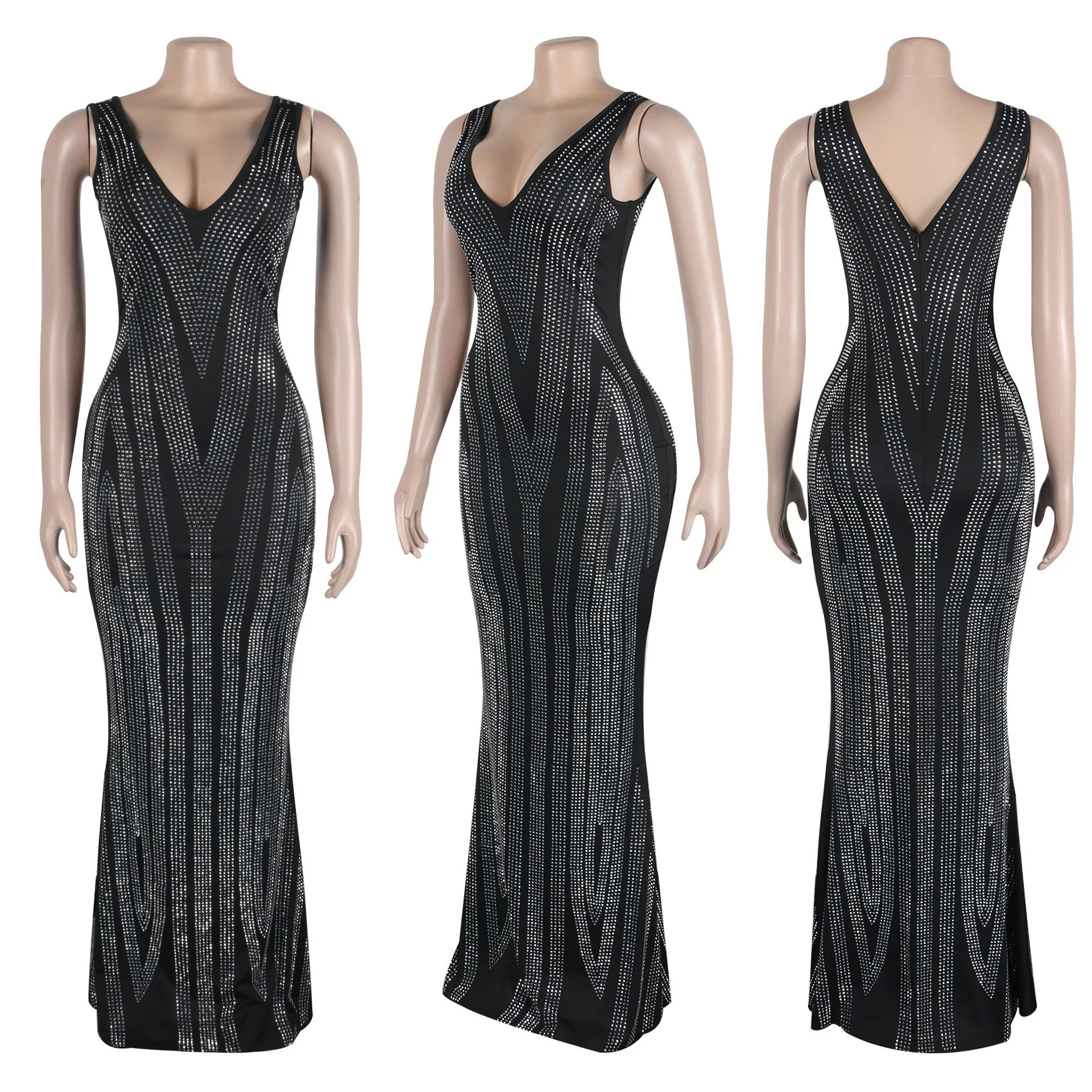 Sexy Nightclub Party Club Banquet Prom Double Side Hot Diamonds V-Neck Sleeveless Stretchy Hip Long Dresses
Sexy Nightclub Party Club Banquet Prom Double Side Hot Diamonds V-Neck Sleeveless Stretchy Hip Long Dresses