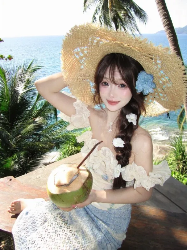 Beach Vacation Style Sweet One-Shoulder Top Half-Skirt Two-Piece Set Anti-Aging Whole OOTD Summer 2026 Fashion Ensemble
Beach Vacation Style Sweet One-Shoulder Top Half-Skirt Two-Piece Set Anti-Aging Whole OOTD Summer 2026 Fashion Ensemble