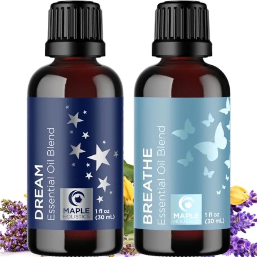 Aromatherapy ential Oil Blends for Diffusers - Diffuser ential Oil Set with Dream ential Oil Blend and Breathe ential Oil Blend
Aromatherapy ential Oil Blends for Diffusers - Diffuser ential Oil Set with Dream ential Oil Blend and Breathe ential Oil Blend