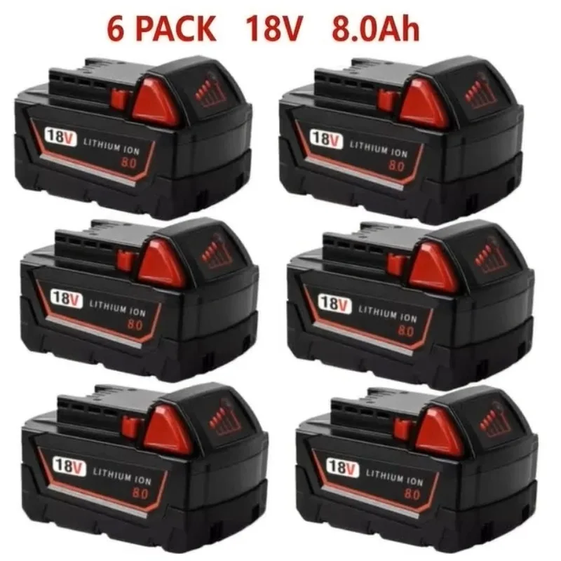 1/2/4/6 Packs 18V 8.0Ah Battery Replacement for Milwaukee M18 Battery Lithium-Ion Battery Milwaukee 18Volt Cordless
1/2/4/6 Packs 18V 8.0Ah Battery Replacement for Milwaukee M18 Battery Lithium-Ion Battery Milwaukee 18Volt Cordless