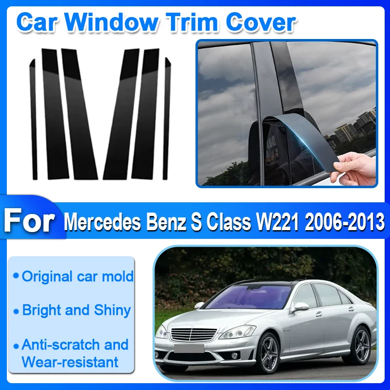 For Mercedes Benz S Class W221 AMG 2006-2013 6pcs Car Window Trim Cover B C Column Pillar Posts Door Stickers Black Accessories
For Mercedes Benz S Class W221 AMG 2006-2013 6pcs Car Window Trim Cover B C Column Pillar Posts Door Stickers Black Accessories