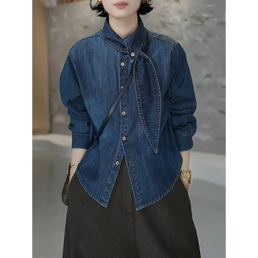Fashion Denim Shirt for Women New Autumn High-End DesignJeans Shirt Blue Elegant Versatile Long-Sleeve Shirt Jacket Tops Mujer
Fashion Denim Shirt for Women New Autumn High-End DesignJeans Shirt Blue Elegant Versatile Long-Sleeve Shirt Jacket Tops Mujer