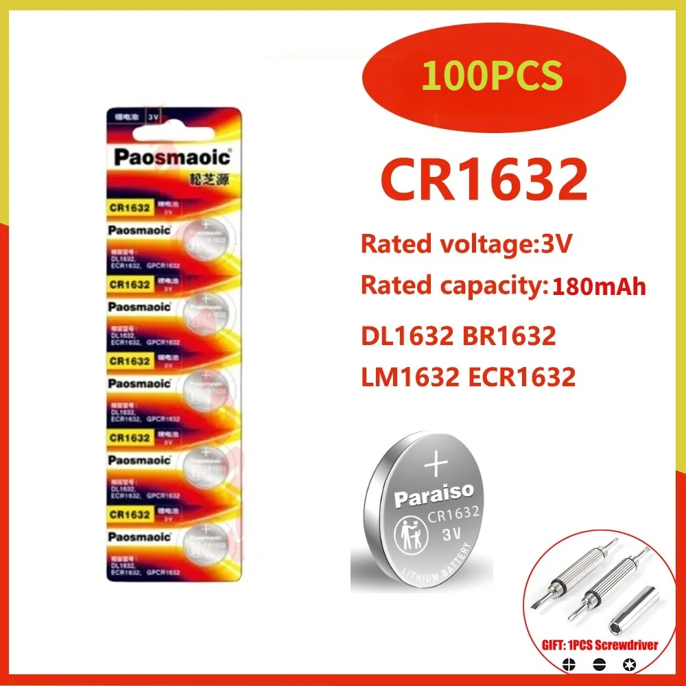 CR1632 100 шт. 3 в CR1632 DL1632 BR1632 LM1632 ECR1632 литиевый кнопочный элемент батареи для часов дистанционный ключ игрушки часы батареи
CR1632 100 шт. 3 в CR1632 DL1632 BR1632 LM1632 ECR1632 литиевый кнопочный элемент батареи для часов дистанционный ключ игрушки часы батареи