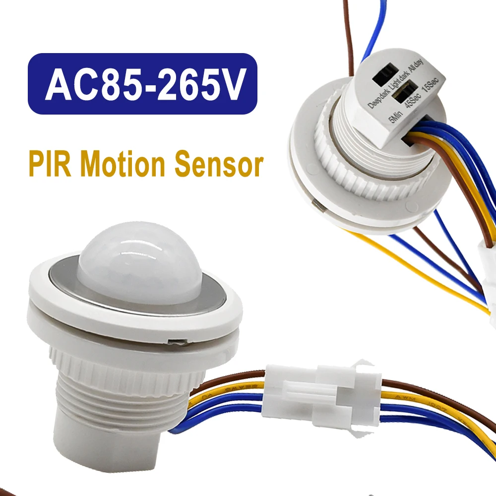 AC85-265V PPIR Датчик движения Переключатель света 15 сек 45 сек 5 минут Регулировка времени задержки Инфракрасный детектор движения человеческого тела Автоматическое управление 
AC85-265V PPIR Датчик движения Переключатель света 15 сек 45 сек 5 минут Регулировка времени задержки Инфракрасный детектор движения человеческого тела Автоматическое управление